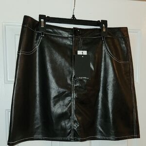 4th & Reckless Black Faux Leather Skirt